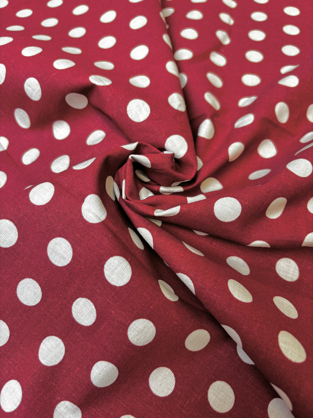 Polka Dots on Red | Cotton