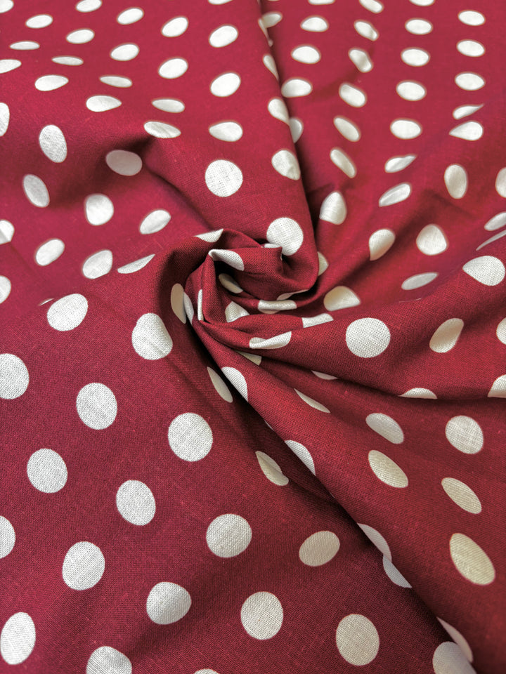Polka Dots on Red | Cotton