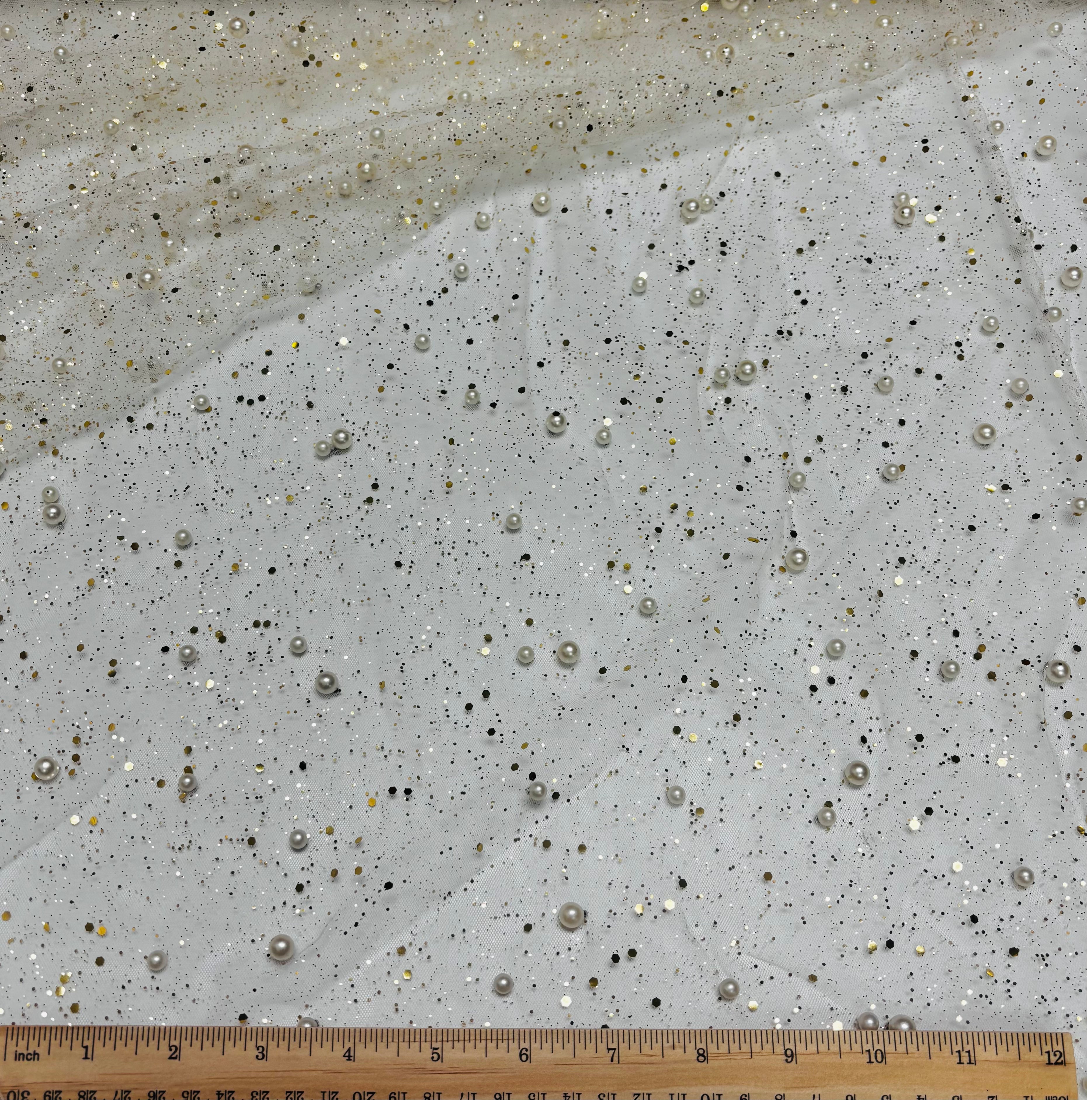 Pearl w/ Sequin Mesh| Ivory