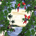 Parrots & Toucans Beige | Cotton Batiks |  Hoffman Fabrics