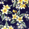Plumeria Navy | Cotton Batiks |  Hoffman Fabrics