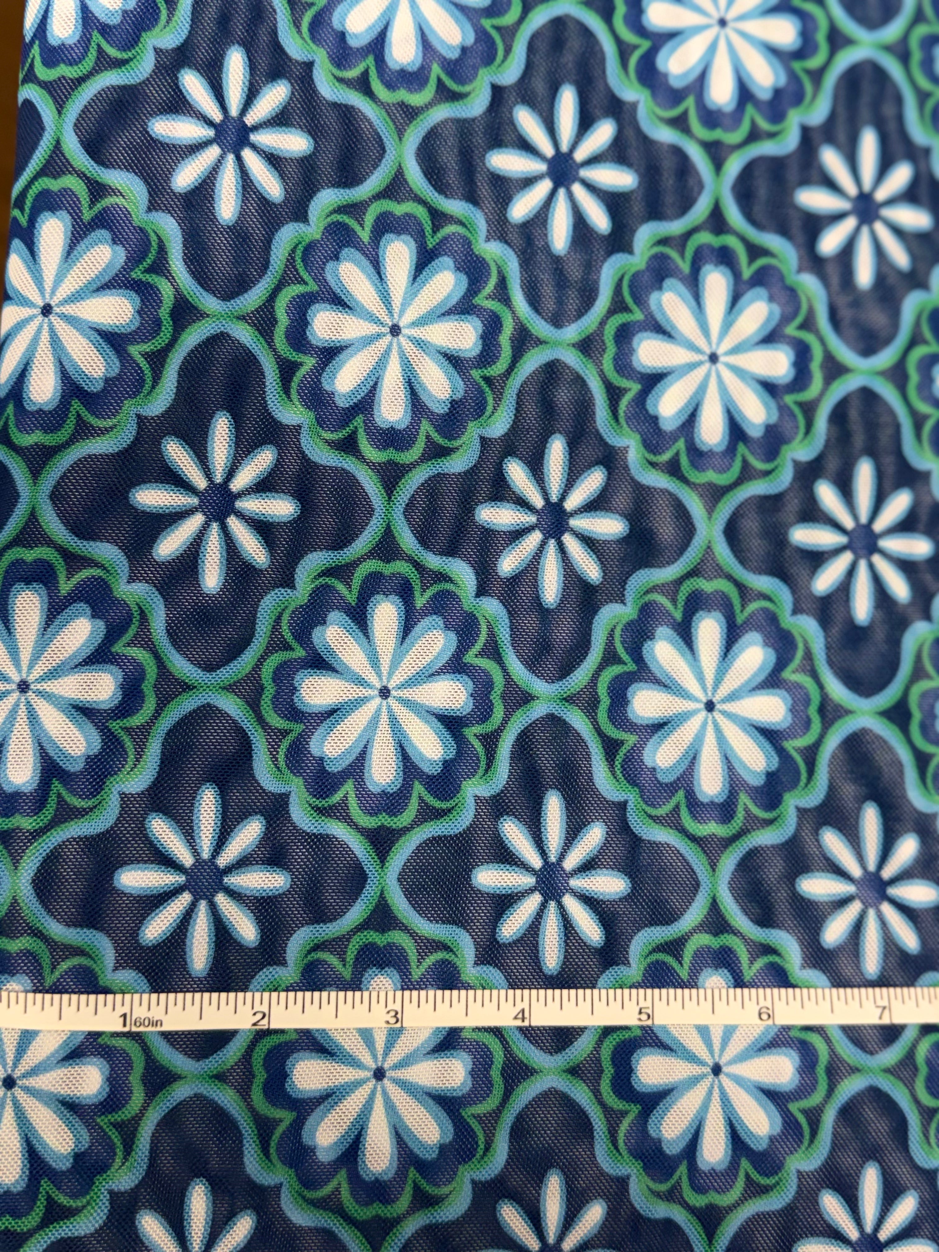 Blue Tile | Stretch Mesh