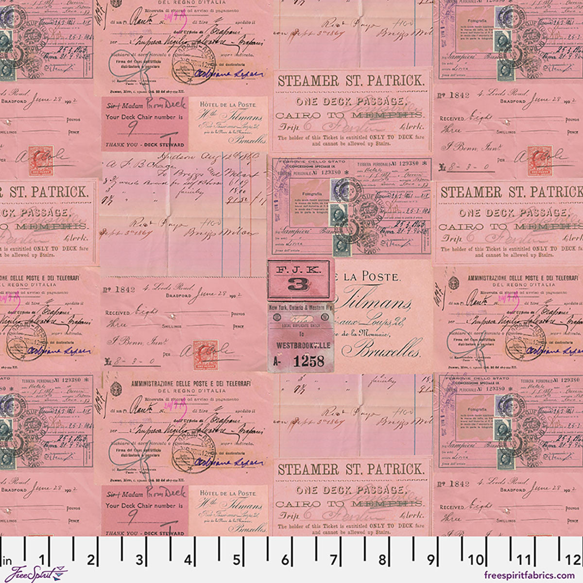 Ephemera Canvas in Pink | Tim Holtz | Palette Canvas Cloth Collection