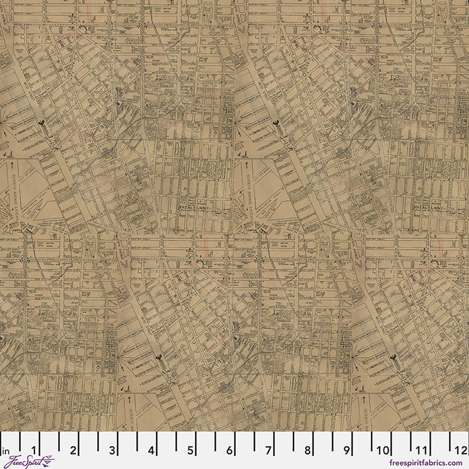 Map Canvas in Neutral | Tim Holtz | Palette Canvas Cloth Collection