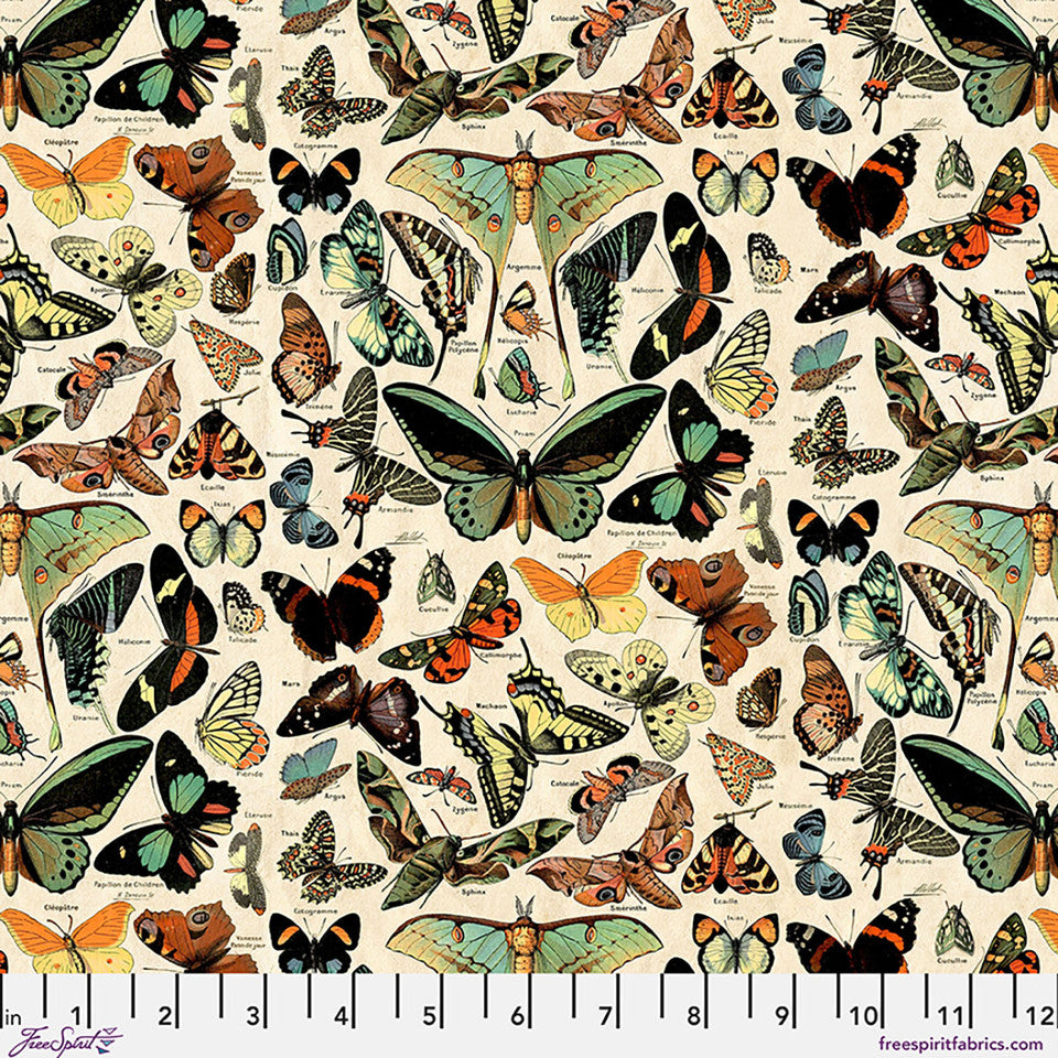 Butterflies Canvas in Teal | Tim Holtz | Palette Canvas Cloth Collection