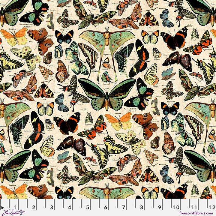 Butterflies Canvas in Teal | Tim Holtz | Palette Canvas Cloth Collection