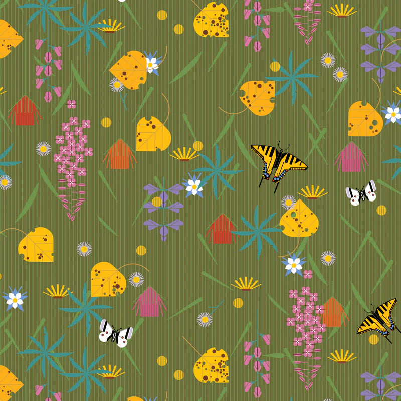 Mountain Flowers Poplin | by Charley Harper | Coastal Vol. 2