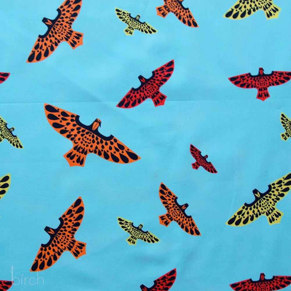 Falcon Kites Poplin|Charley Harper| Ford Times Birds Vol. 1 Collection