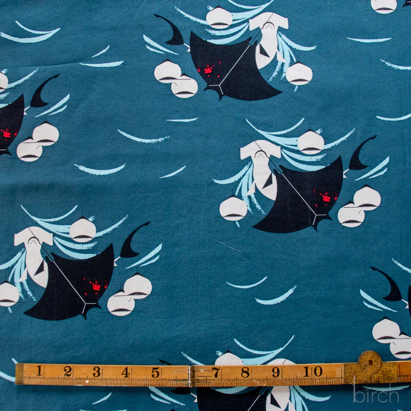 Shark Feast Poplin | by Charley Harper | Coastal Vol. 2