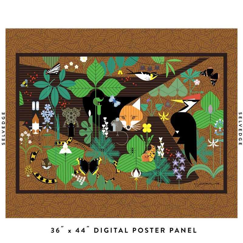 Woodland Wonders Poster Panel Poplin Digital | Charley Harper | Woodland Wonders