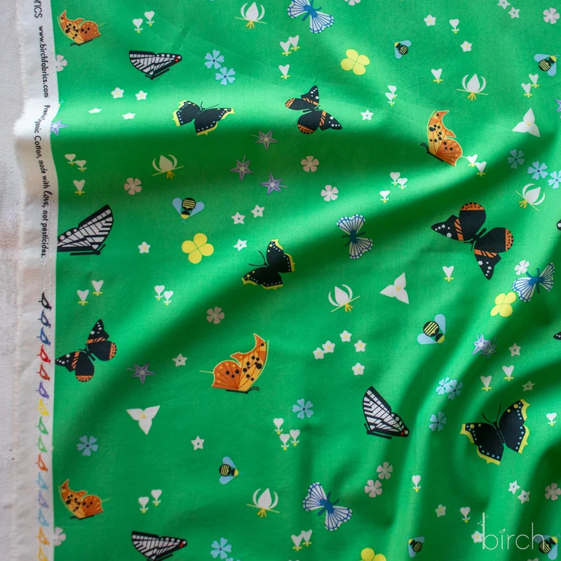 Kaleidoscope of Wonder Green Poplin | Charley Harper | Woodland Wonders