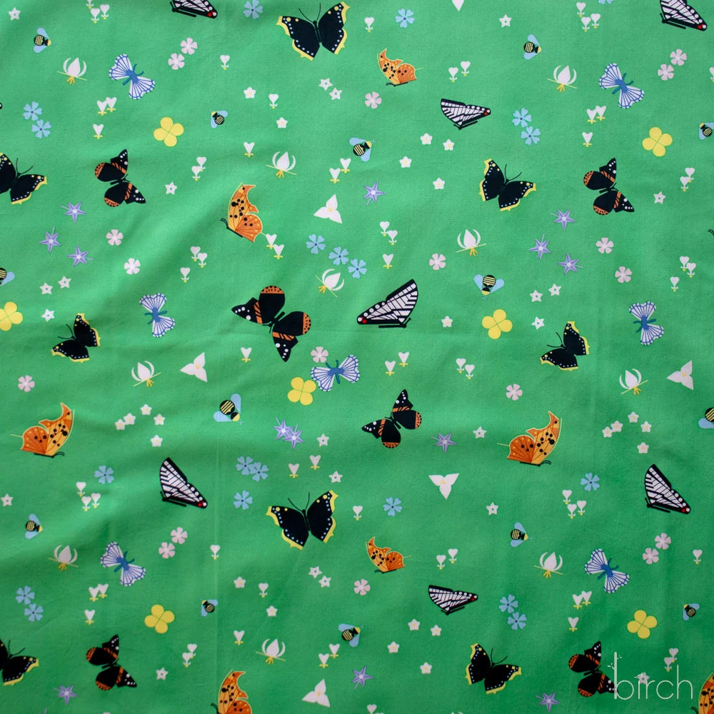Kaleidoscope of Wonder Green Poplin | Charley Harper | Woodland Wonders