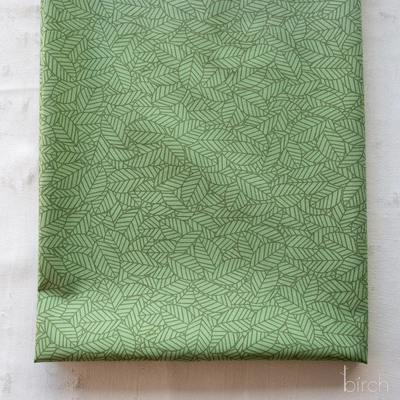 Bed of Leaves Jade Poplin | Charley Harper | Woodland Wonders