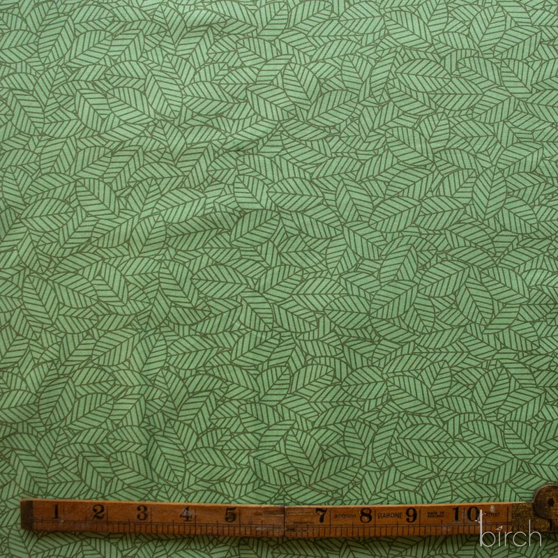 Bed of Leaves Jade Poplin | Charley Harper | Woodland Wonders