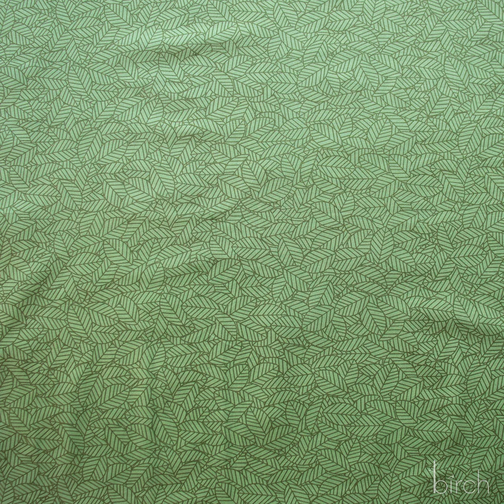 Bed of Leaves Jade Poplin | Charley Harper | Woodland Wonders
