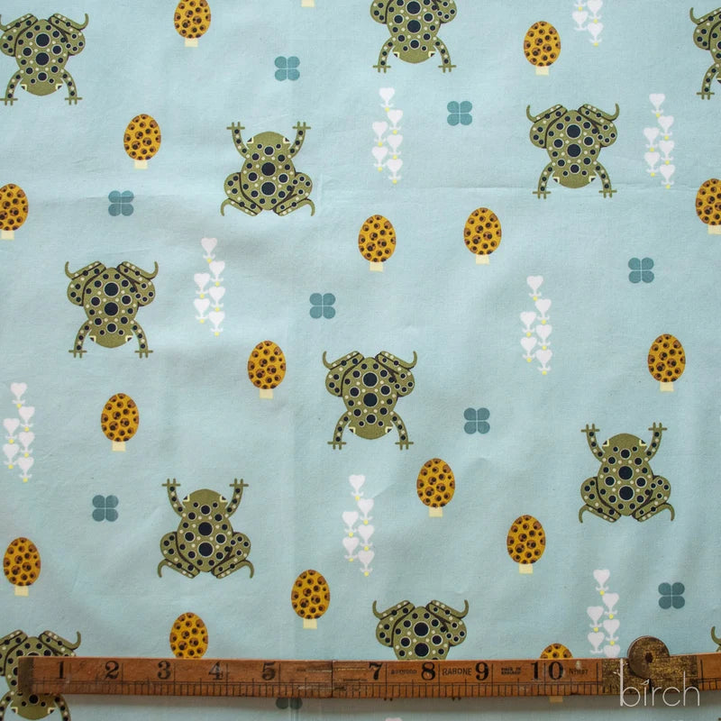 Toad and Shroom Haze Poplin | Charley Harper | Woodland Wonders