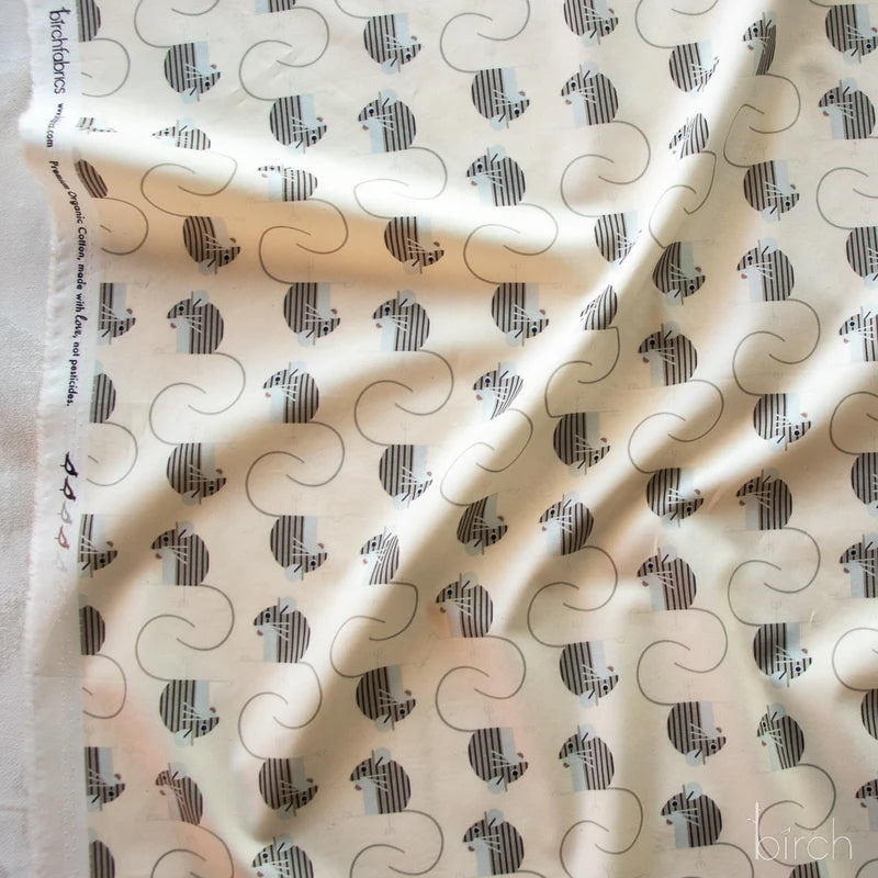 Field Mouse Cream Poplin | Charley Harper | Woodland Wonders