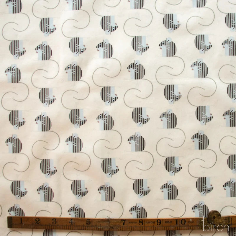 Field Mouse Cream Poplin | Charley Harper | Woodland Wonders