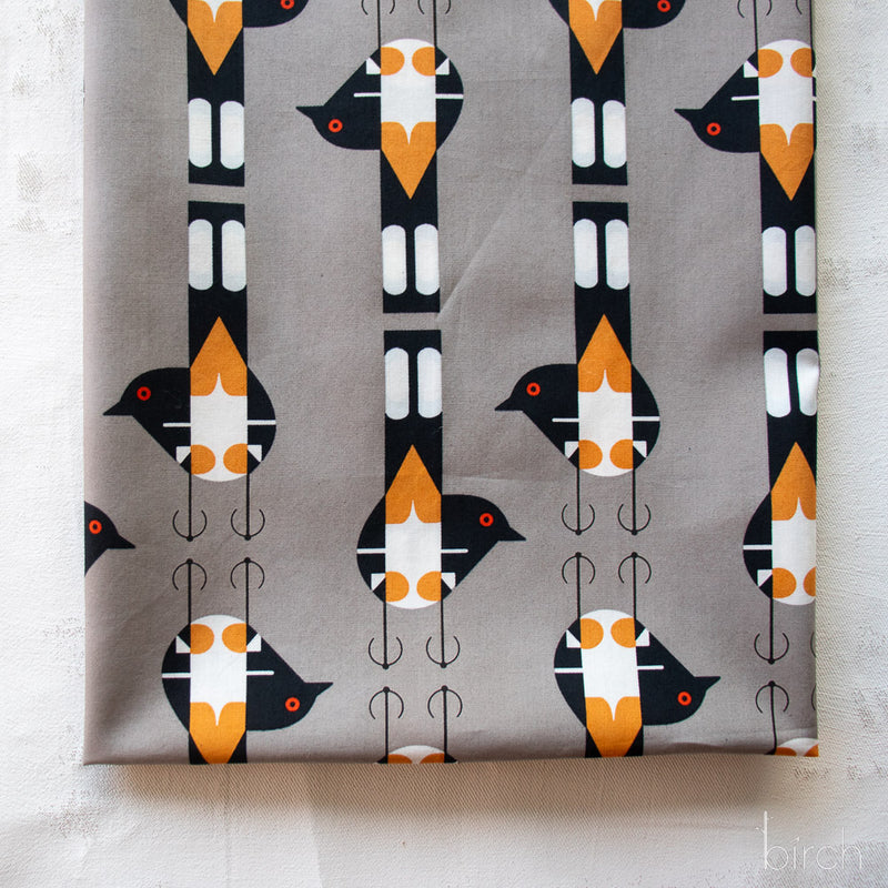 Spotted Tail Blackbird Shroom Poplin | Charley Harper | Woodland Wonders