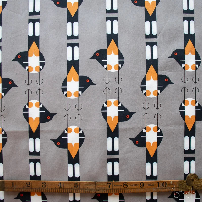 Spotted Tail Blackbird Shroom Poplin | Charley Harper | Woodland Wonders