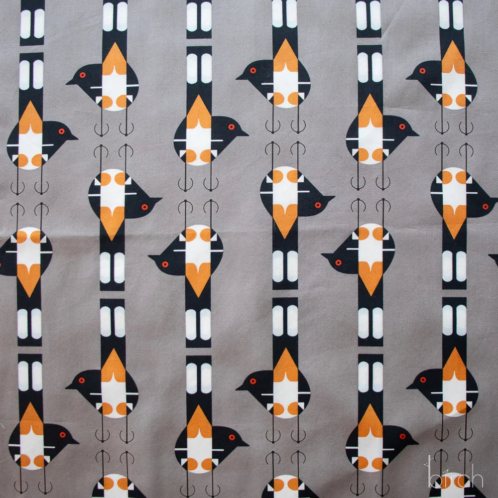 Spotted Tail Blackbird Shroom Poplin | Charley Harper | Woodland Wonders