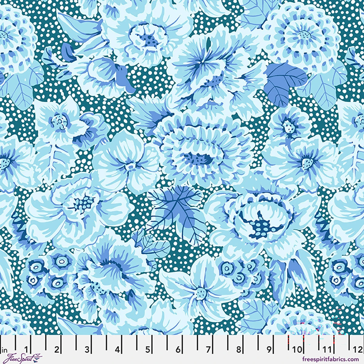 Floral With Dots - Blue || Kaffe Fassett Cotton Lawn
