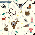 Large Canyon Country Critters CANVAS |Charley Harper| Iconic Vol. 2 collection