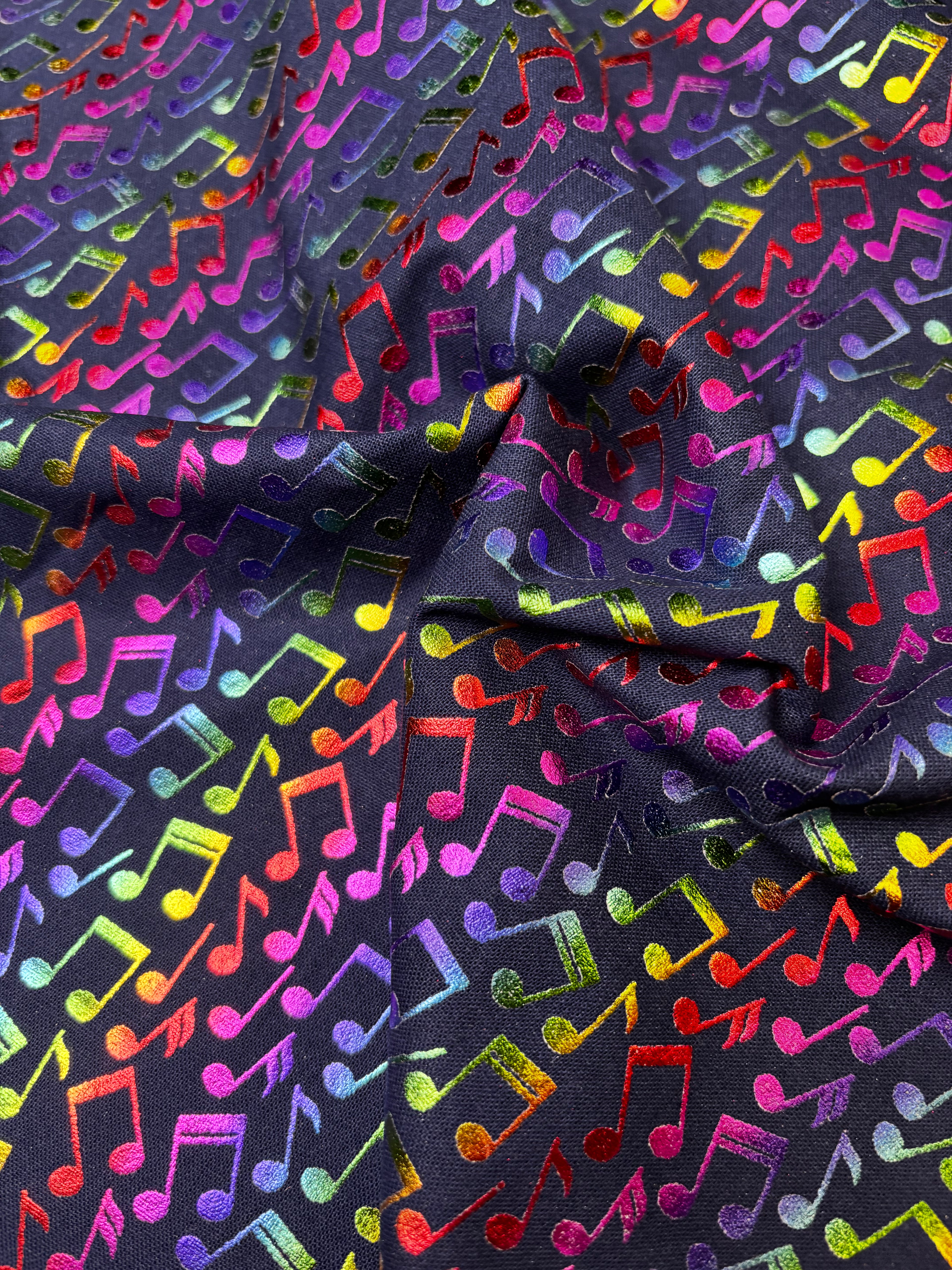 Bright Music Notes Foil | Cotton