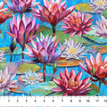 Tossed Lotus in Blue Multi | Tim Parker | Lotus| Price Per panel
