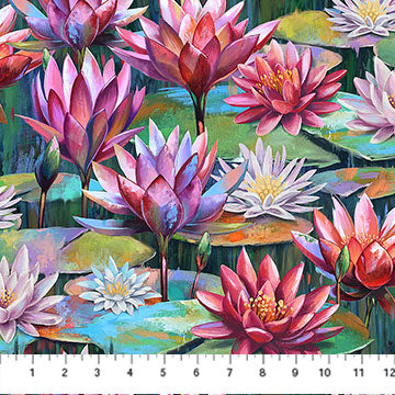 Tossed Lotus in Dark Green Multi | Tim Parker | Lotus