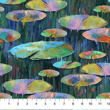 Lilly Pads in Dark Green Multi | Tim Parker | Lotus