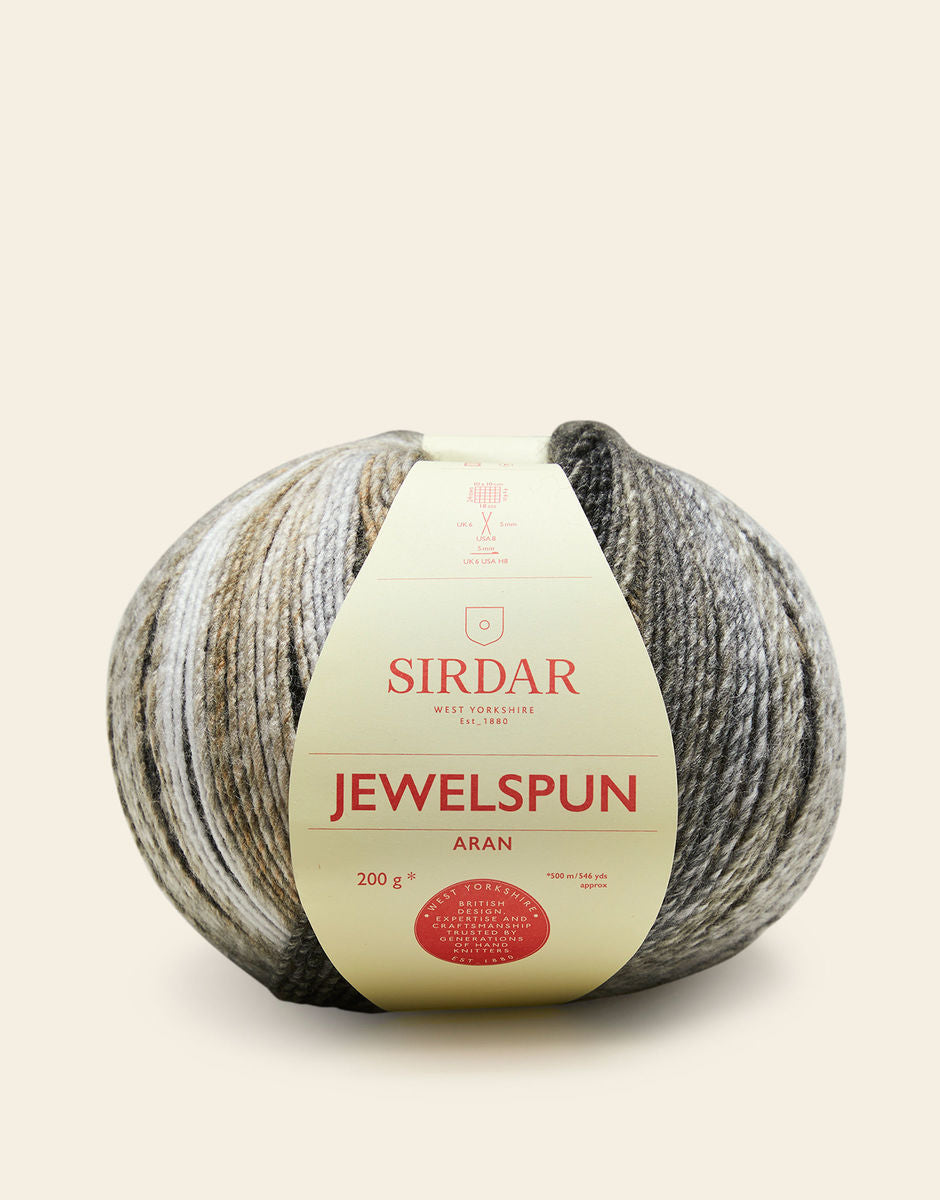 SIRDAR JEWELSPUN ARAN, 200G SELF STRIPING YARN