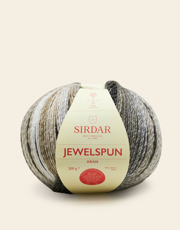 SIRDAR JEWELSPUN ARAN, 200G SELF STRIPING YARN