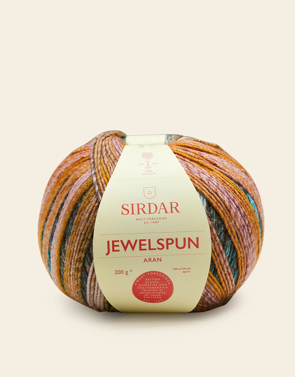 SIRDAR JEWELSPUN ARAN, 200G SELF STRIPING YARN