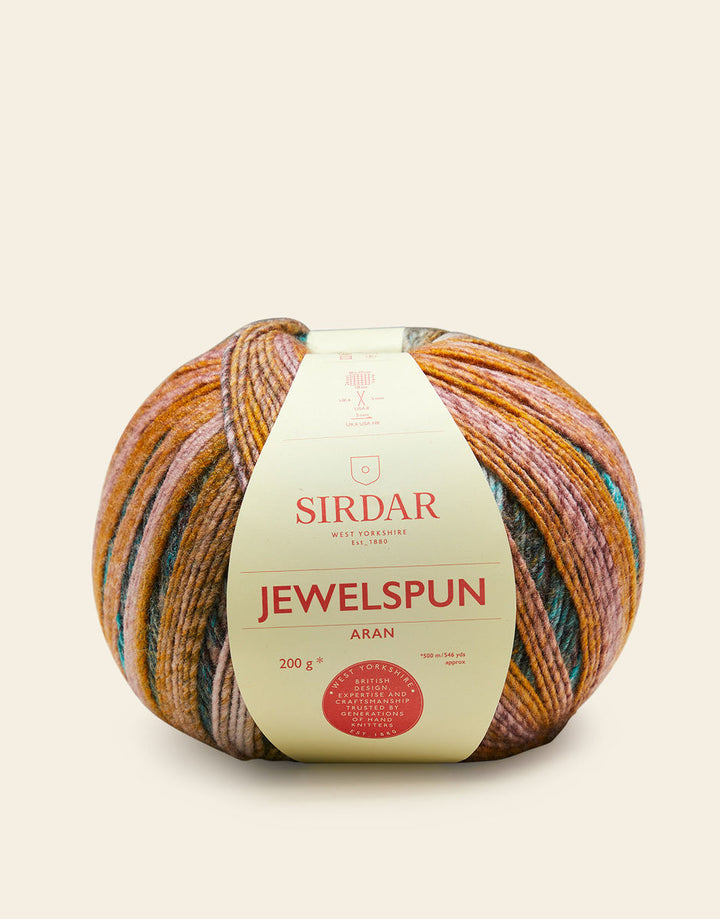 SIRDAR JEWELSPUN ARAN, 200G SELF STRIPING YARN