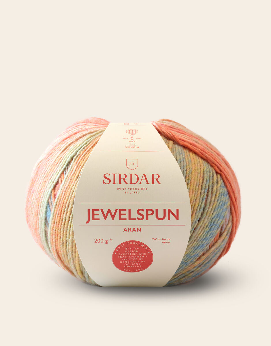 SIRDAR JEWELSPUN ARAN, 200G SELF STRIPING YARN