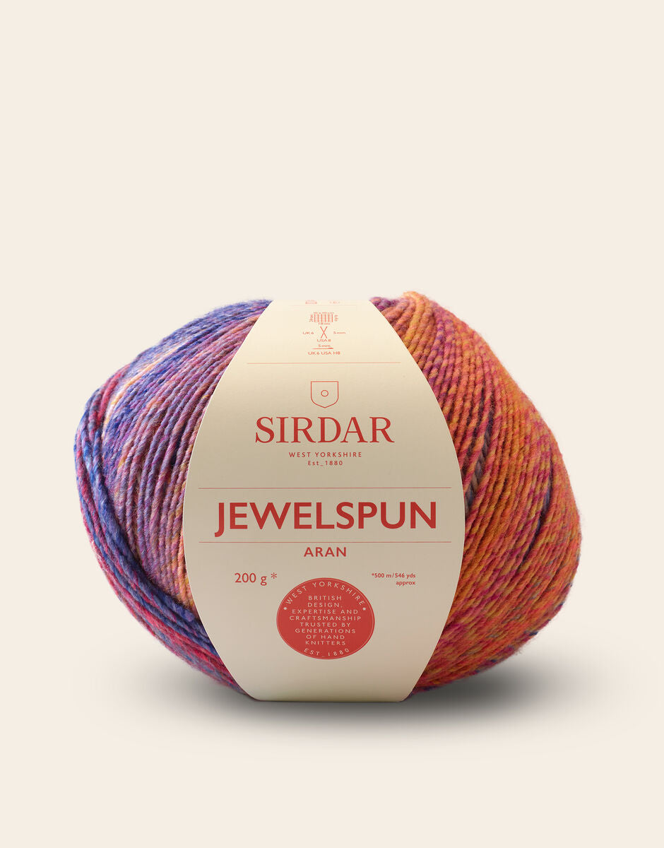 SIRDAR JEWELSPUN ARAN, 200G SELF STRIPING YARN