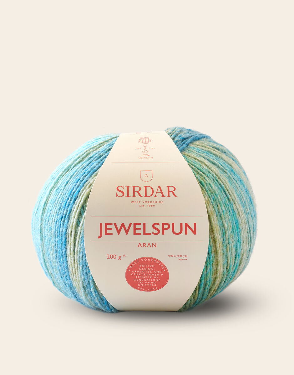 SIRDAR JEWELSPUN ARAN, 200G SELF STRIPING YARN