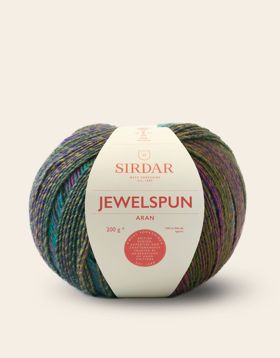 SIRDAR JEWELSPUN ARAN, 200G SELF STRIPING YARN