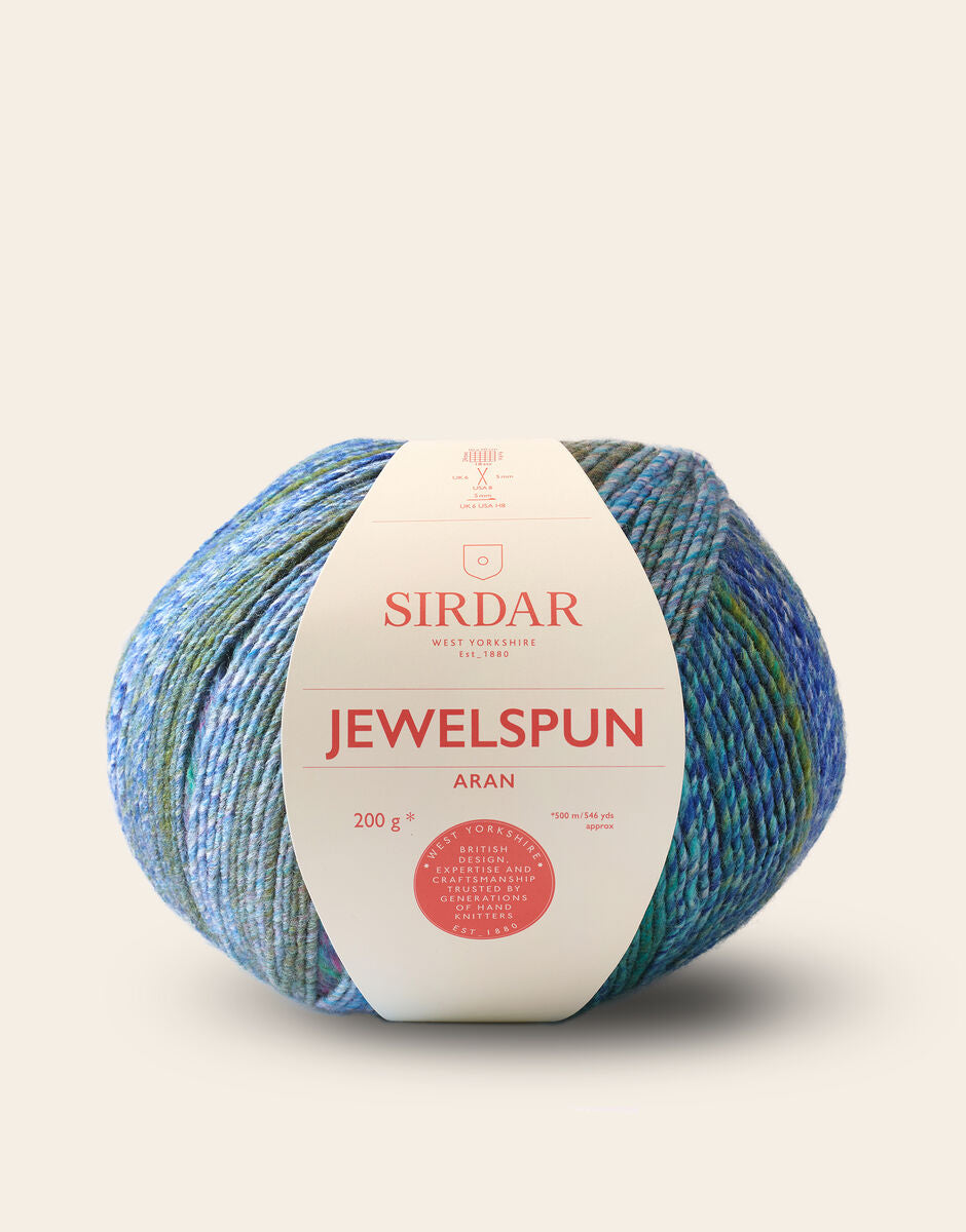 SIRDAR JEWELSPUN ARAN, 200G SELF STRIPING YARN