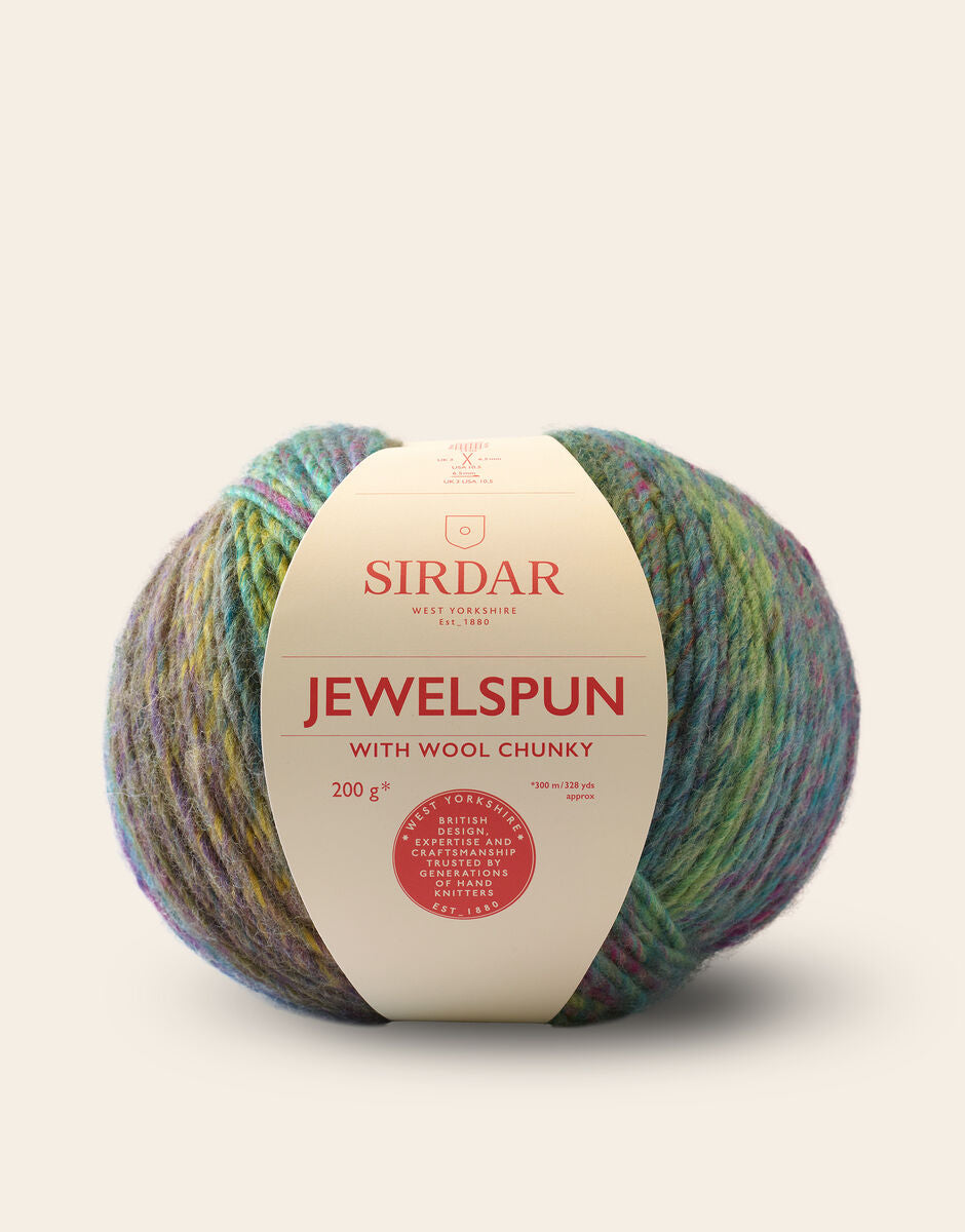 SIRDAR JEWELSPUN WITH WOOL CHUNKY, 200G SELF STRIPING YARN