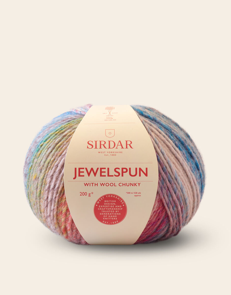 SIRDAR JEWELSPUN WITH WOOL CHUNKY, 200G SELF STRIPING YARN