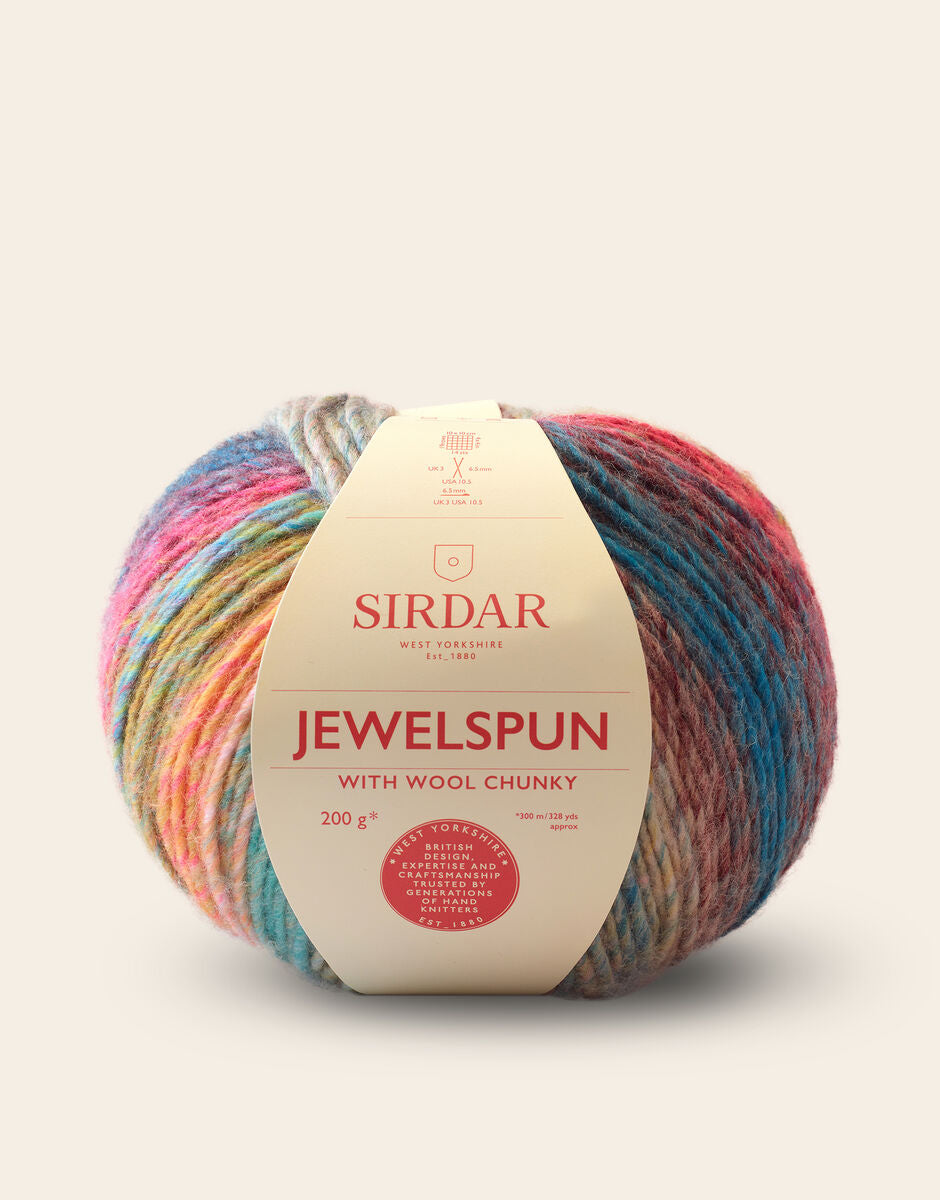 SIRDAR JEWELSPUN WITH WOOL CHUNKY, 200G SELF STRIPING YARN