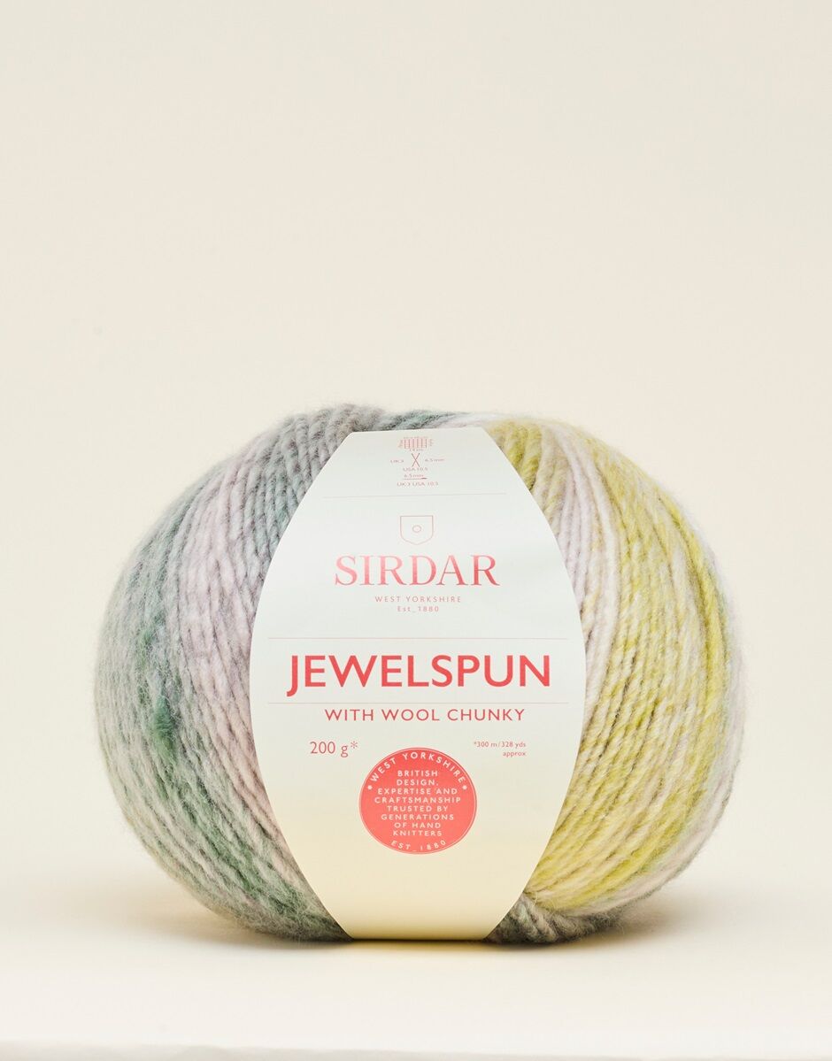 SIRDAR JEWELSPUN WITH WOOL CHUNKY, 200G SELF STRIPING YARN