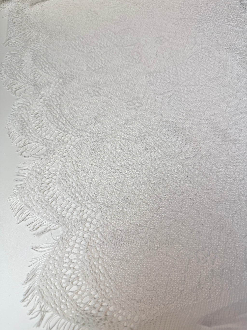 White | French Lace with Scallops on the Selvage