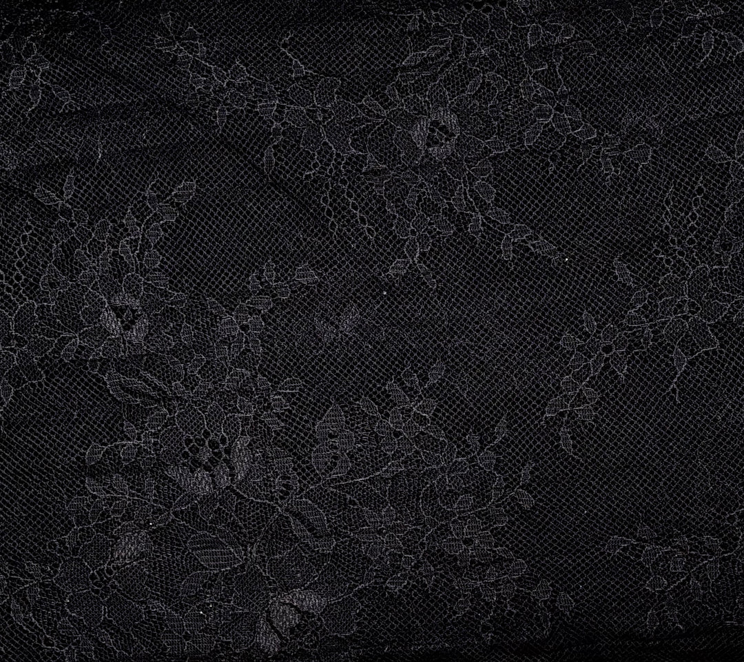 Pleated Floral Lace Black | Lace