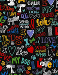 I LOVE MY DOG GAIL in Black | Timeless Treasures  | Dogs Rule