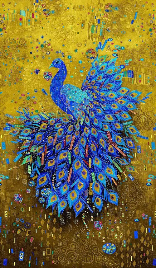 PEACOCK PANEL 24" | by CHONG-A HWANG | Timeless Treasures