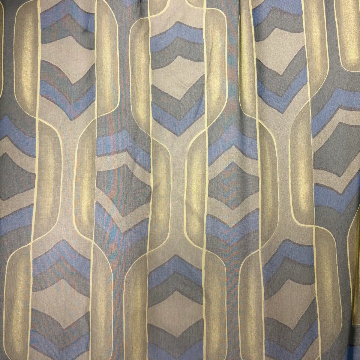 Olive and Blue Art Deco Print | Silk Chiffon