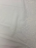 White Sparse Floral with Scallop Selvedge Sangallo Eyelet Cotton | Lace | Made in Italy